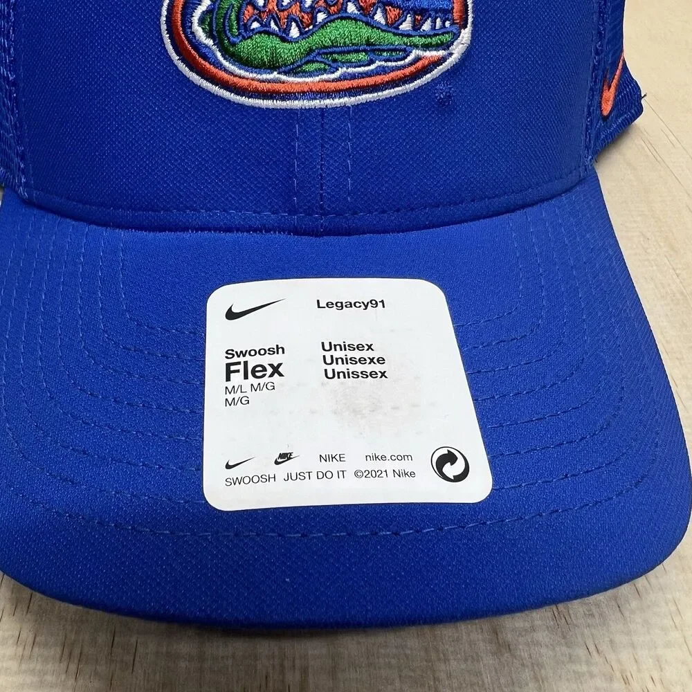 NEW M/L Florida Gators Nike Legacy 91 Mesh Swoosh Flex Fit 2.0 Cap Hat Blue